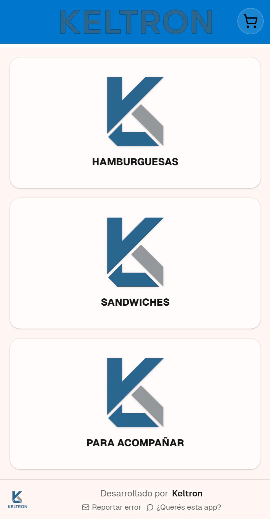 App de pedidos online para restaurantes integrada con el sistema POS Keltron